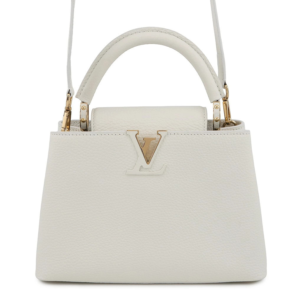 Louis Vuitton Capucines handbag Taurillon leather bag shoulder white